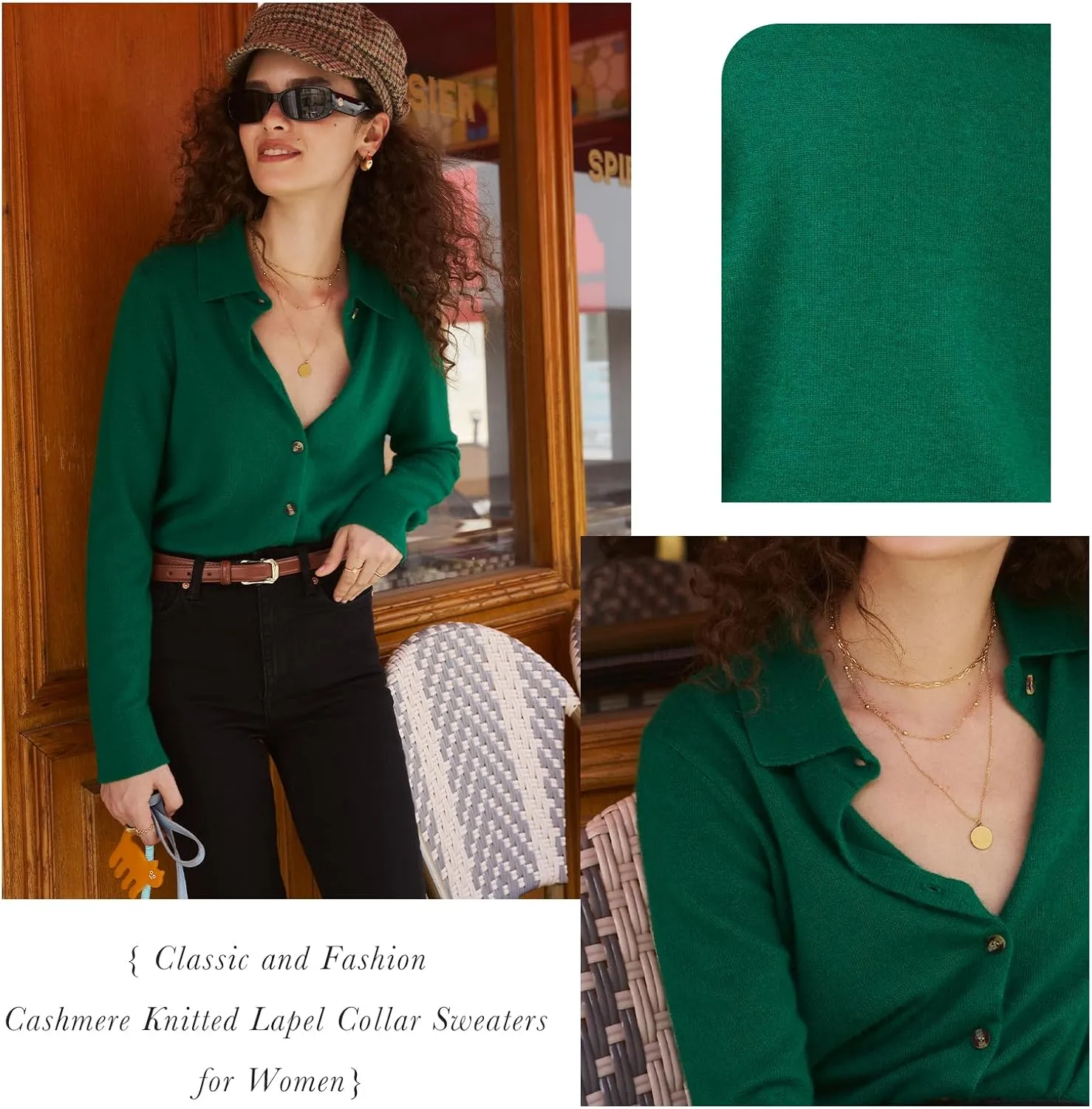 Womens Wool Cashmere Cardigan Sweaters Fall Elegant Soft Tops Lightweight Cardigans Casual Button Down Knit Sweater