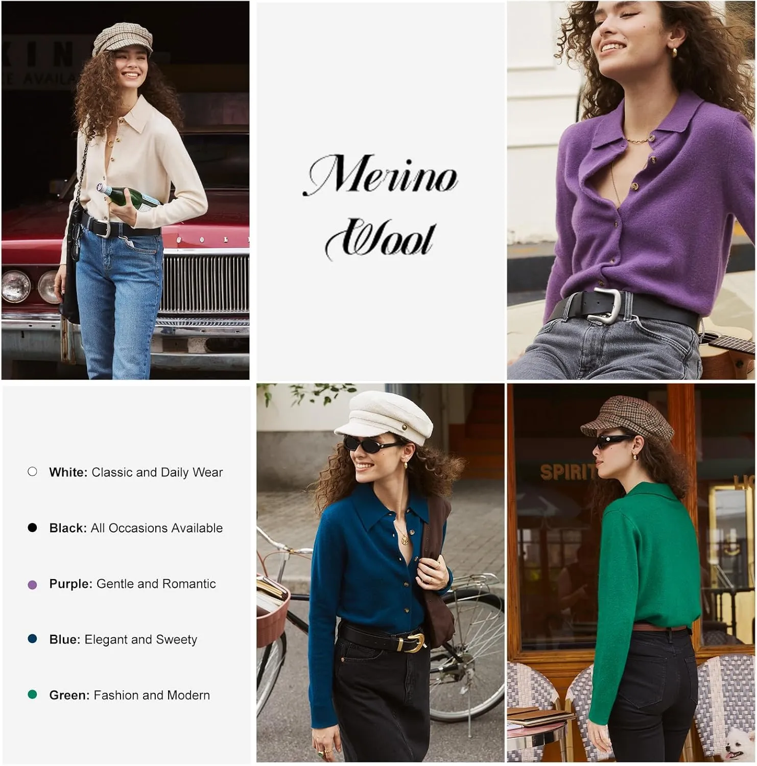 Womens Wool Cashmere Cardigan Sweaters Fall Elegant Soft Tops Lightweight Cardigans Casual Button Down Knit Sweater