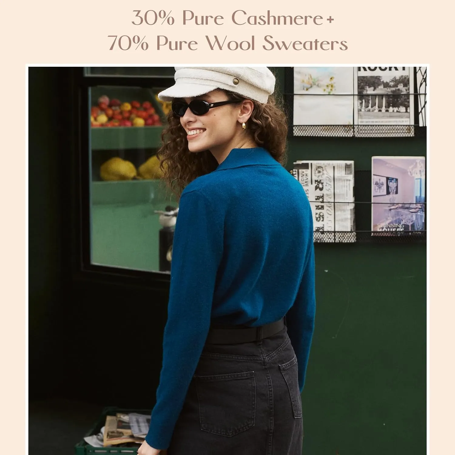 Womens Wool Cashmere Cardigan Sweaters Fall Elegant Soft Tops Lightweight Cardigans Casual Button Down Knit Sweater