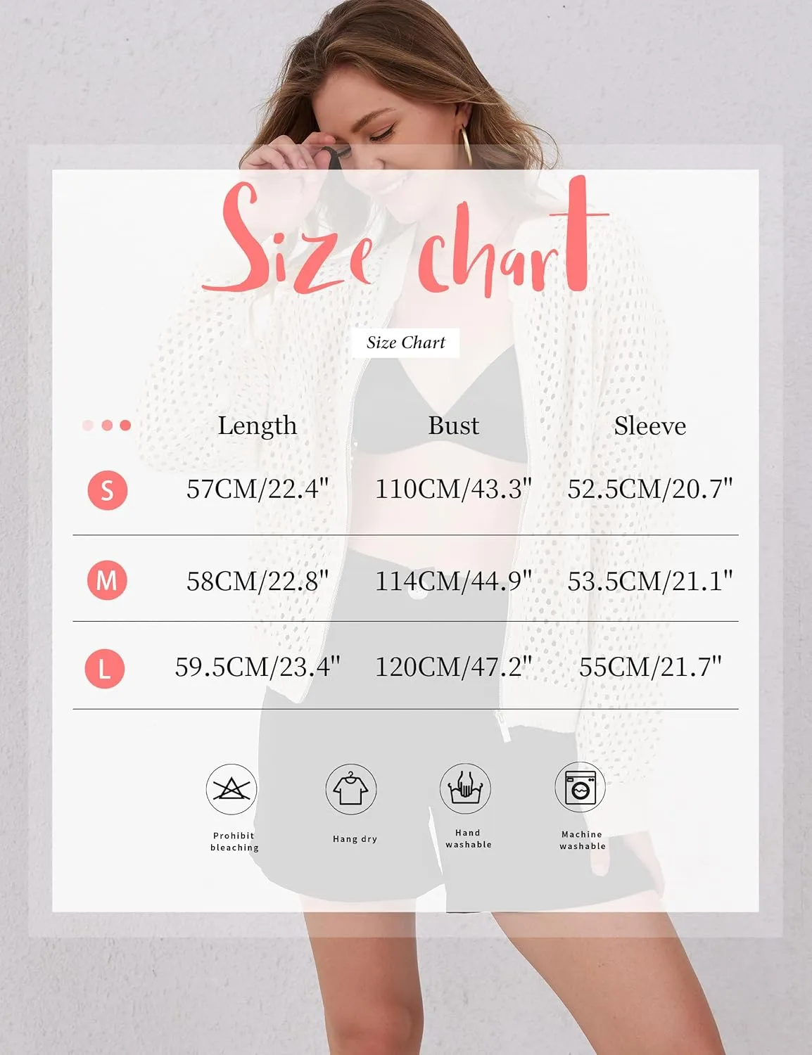 Womens Zip Up Crochet Cardigan Sweater Oversized Long Sleeve Hollow Out Knit Bomber Jacket Fishnet Sweaters