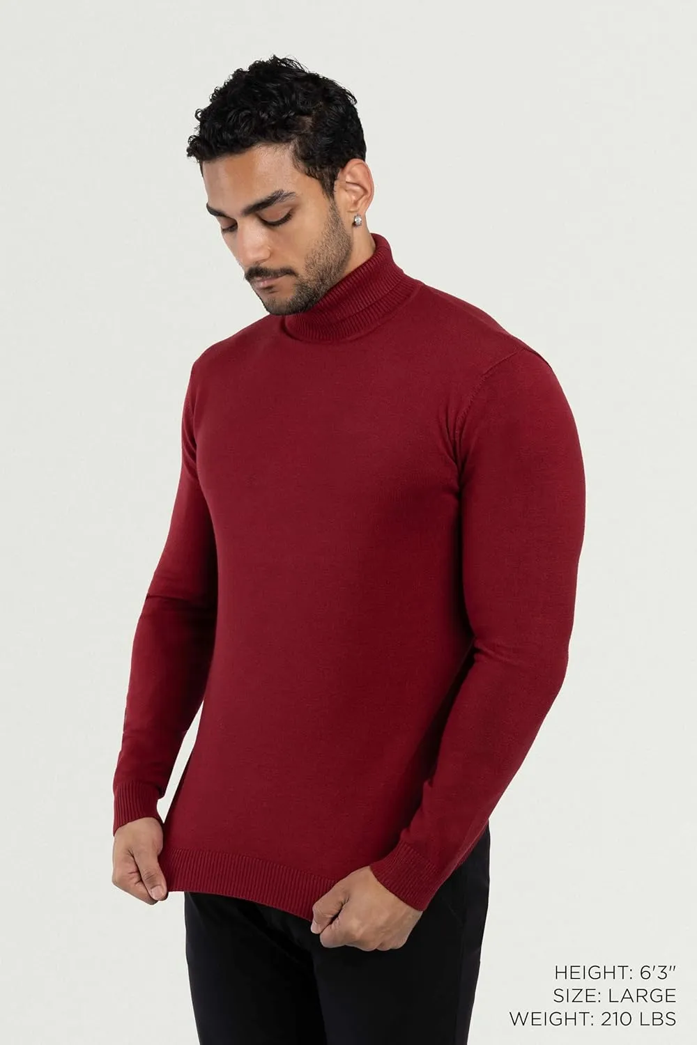 X RAY Mens Turtleneck, Soft Slim Fit Pullover Top, Basic Turtle Neck Sweater for Men