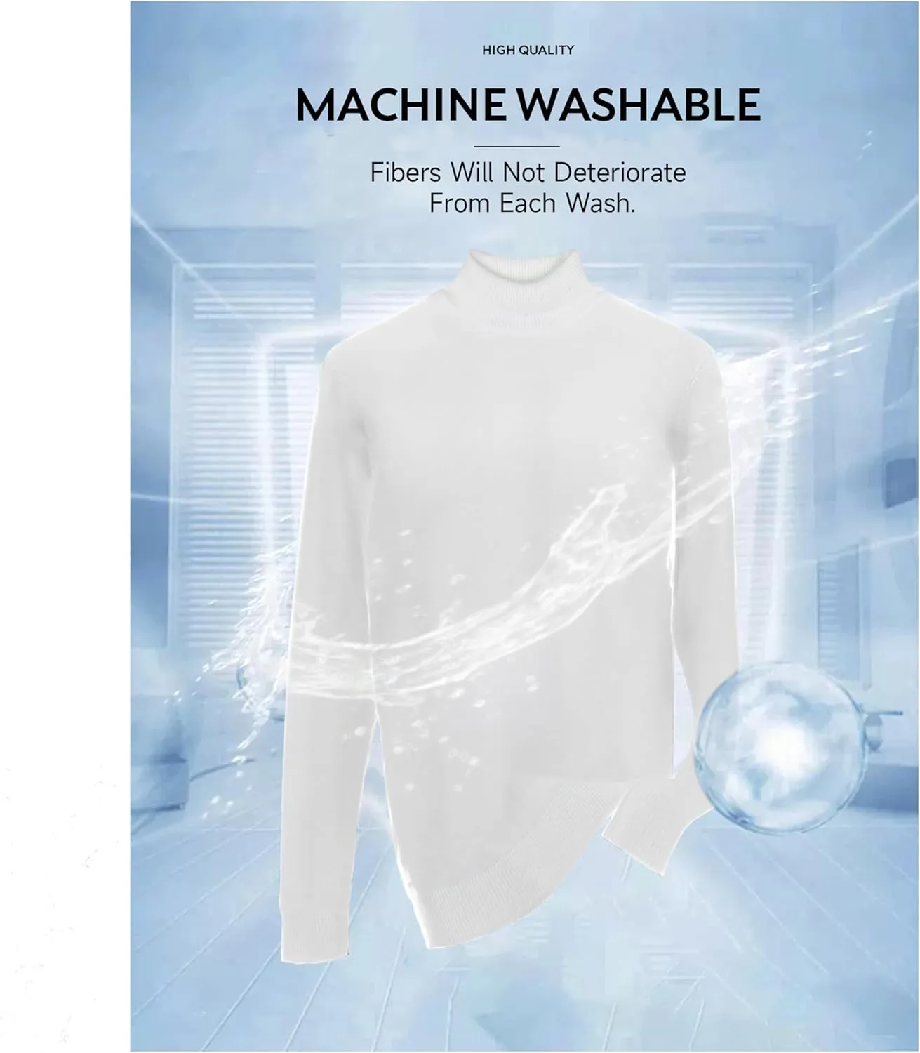 X RAY Mens Turtleneck, Soft Slim Fit Pullover Top, Basic Turtle Neck Sweater for Men