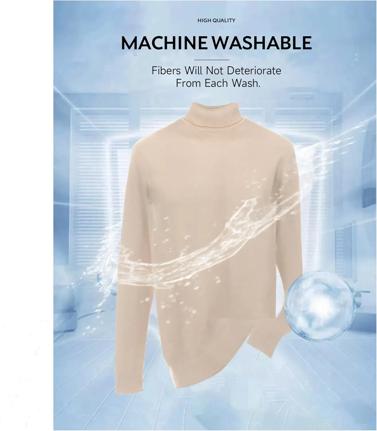 X RAY Mens Turtleneck, Soft Slim Fit Pullover Top, Basic Turtle Neck Sweater for Men