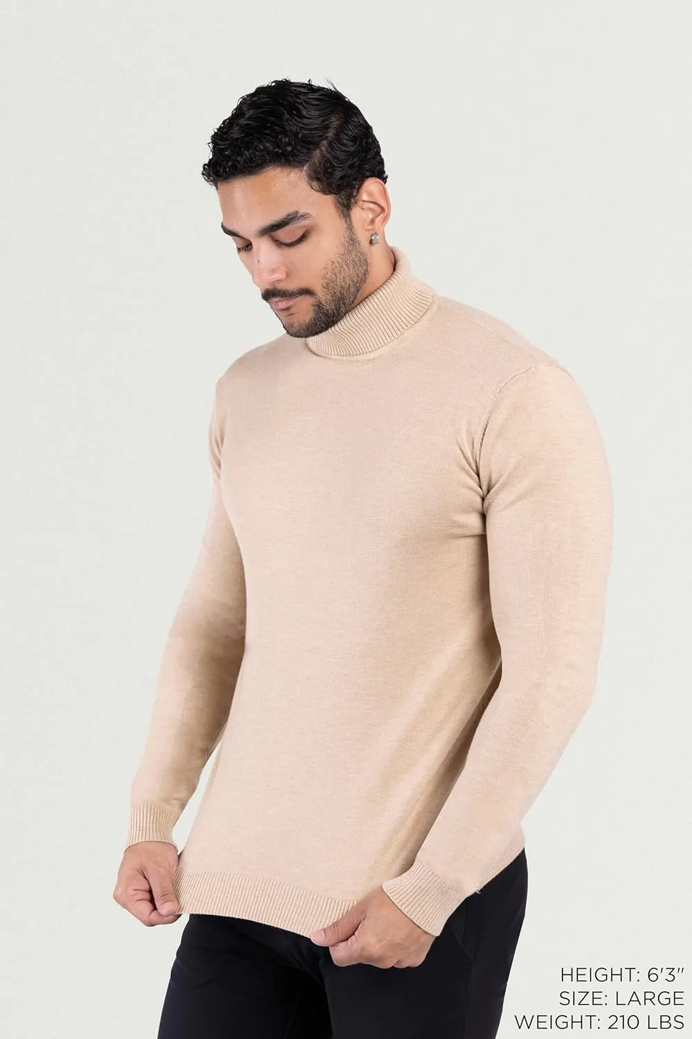 X RAY Mens Turtleneck, Soft Slim Fit Pullover Top, Basic Turtle Neck Sweater for Men