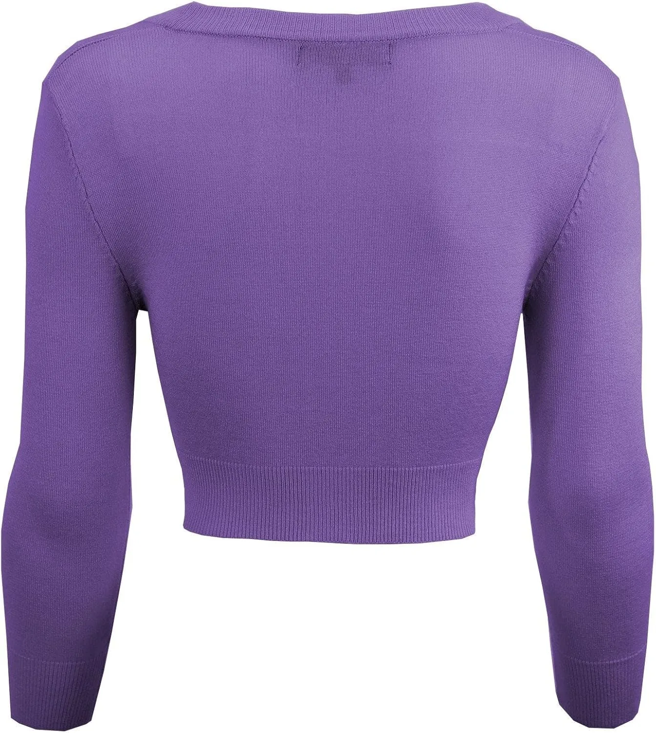 YEMAK Women's Cropped Bolero Cardigan  3/4 Sleeve V-Neck Basic Classic Casual Button Down Knit Soft Sweater Top (S-4XL)