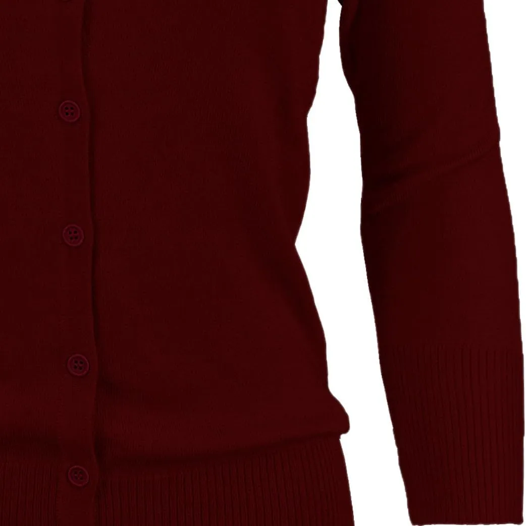 YEMAK Women's Knit Cardigan Sweater  3/4 Sleeve Crewneck Basic Classic Casual Button Down Soft Lightweight Top (S-3XL)