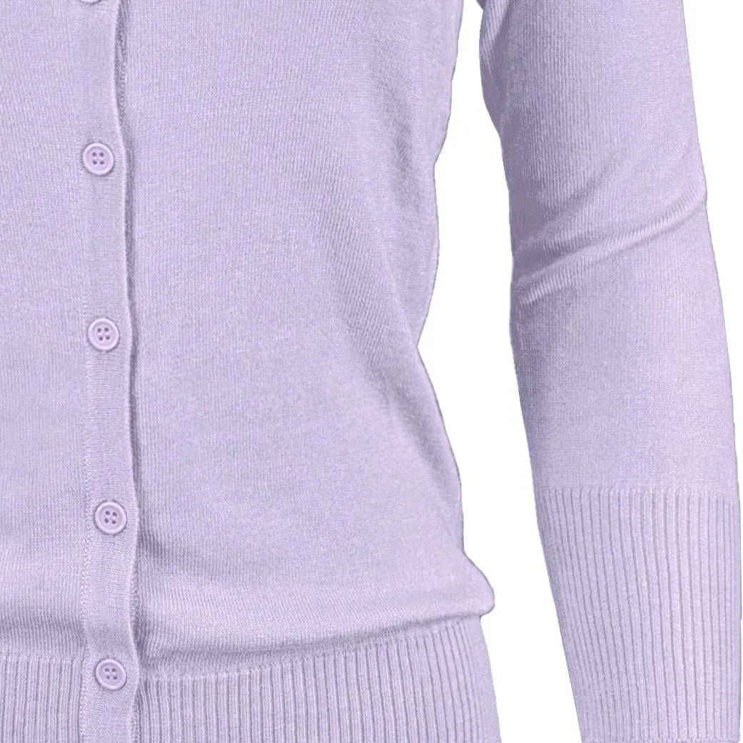 YEMAK Women's Knit Cardigan Sweater  3/4 Sleeve Crewneck Basic Classic Casual Button Down Soft Lightweight Top (S-3XL)