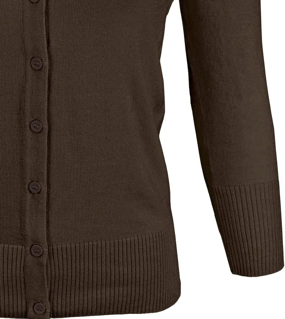 YEMAK Women's Knit Cardigan Sweater  3/4 Sleeve V-Neck Basic Classic Casual Button Down Soft Lightweight Top (S-3XL)