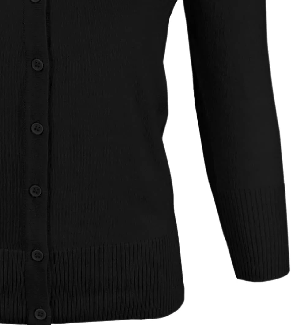 YEMAK Women's Knit Cardigan Sweater  3/4 Sleeve V-Neck Basic Classic Casual Button Down Soft Lightweight Top (S-3XL)