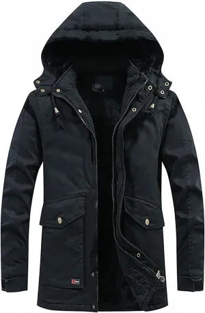 Ymosrh Winter Jackets for Men Men's Hooded Windproof Solid Long Sleeve Soft Coat Shell Jacket Mens