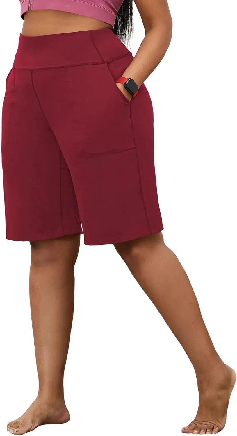 YOHOYOHA Plus Size Women Yoga Shorts-Capris Pants Wide Leg Casual Workout Pants