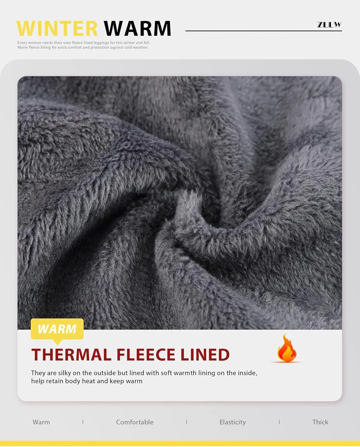ZLLW Winter Warm Fleece Lined Leggings for WomenHigh Waisted Thick Thermal Velvet Tights